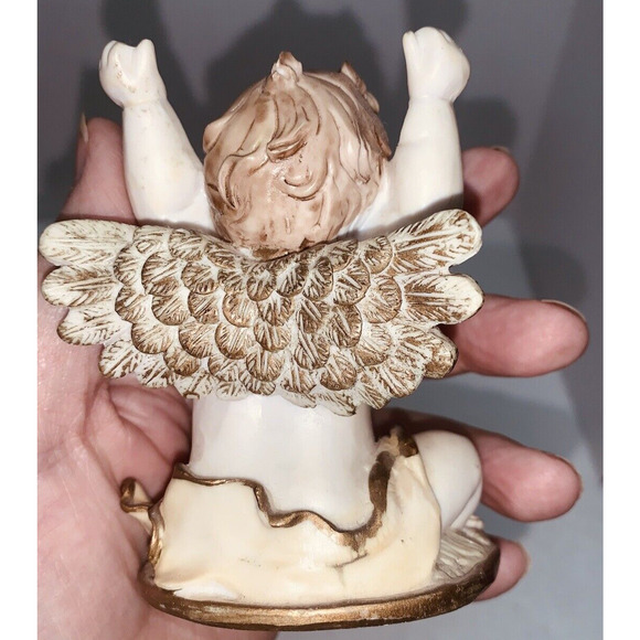 Set of 4 Greenbrier Angels 4" Pastel Polystone Cherubs All Different Poses - Picture 3 of 13